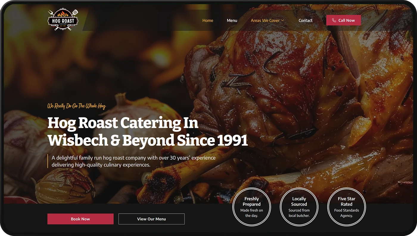 Hog Roast website design project