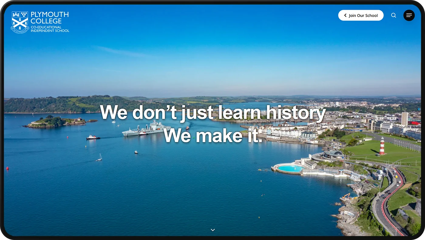 Plymouth College website design project